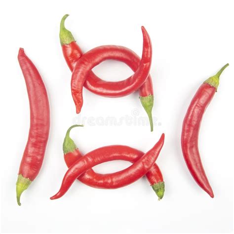 Red Hot Chili Peppers On A White Background Food Figures Stock Image