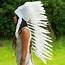 Pure White Indian Headdress  90cm – Novum Crafts