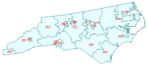 3 Digit Zip Code Map North Carolina