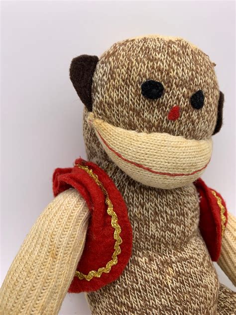 Antique Sock Monkey In A Vest Etsy