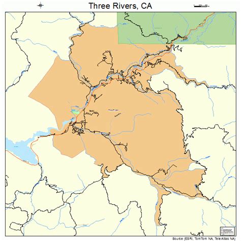 Three Rivers California Street Map 0678638