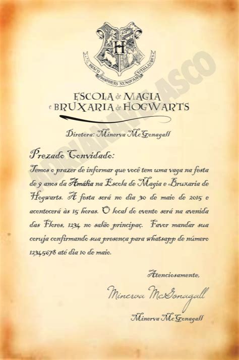 Carta Convite Hogwarts No Elo7 Black Cat Design 76a013