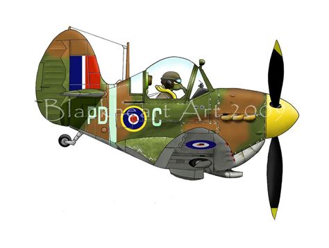 Spitfire Aviation Art Airplane Art Aircraft Art