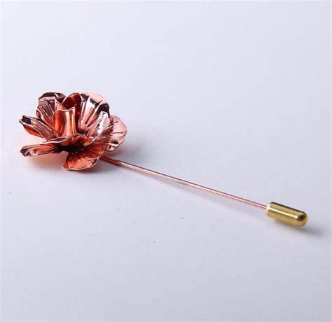 Rose Gold Lapel Pin Enamel Pin Wedding Lapel Pin Flower Etsy In 2021