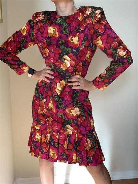 Vintage Liz Claiborne Pure Silk Floral Print Dress Etsy In 2021 Silk Floral Print Dress