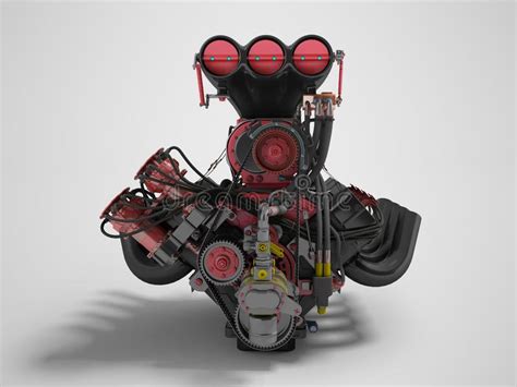 V8 Engine Supercharger Big Block Stock Vector Illustration Of Engine