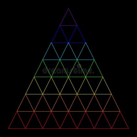 Rainbow Triangle Consisting Of Many Small Triangles Stock Vector
