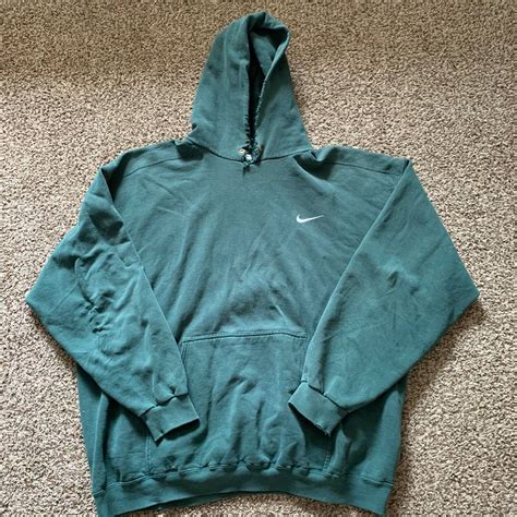 Nike Vintage 90s Nike Forrest Green Hoodie Mini Swoosh Hoodie Grailed