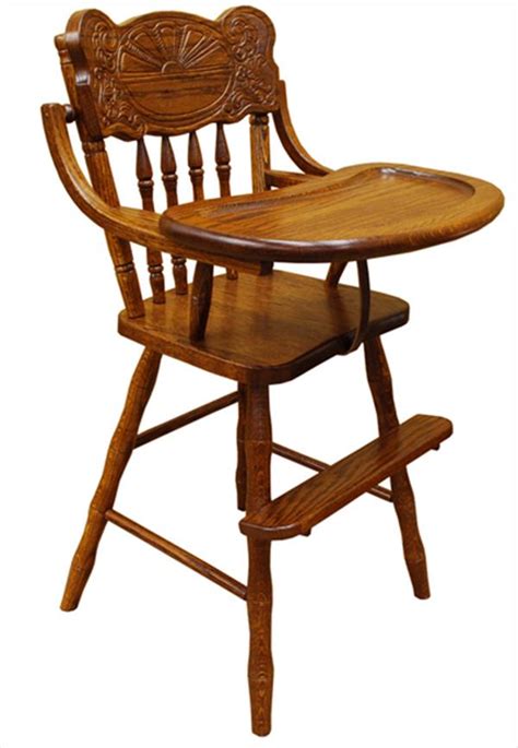 It secures them in place, provides them the perfect sitting position for eating and saves you from having to constantly bend over to feed. Baby Furniture Wood High Chair Amish SUNRISE back