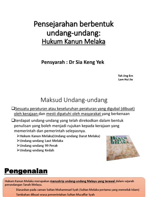 Text of laws in roman and jawi script. Perbezaan Hukum Kanun Melaka Dan Undang Undang Laut Melaka