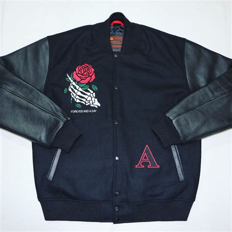 Clothoo — Customised Black Varsity Jacket With Custom Art