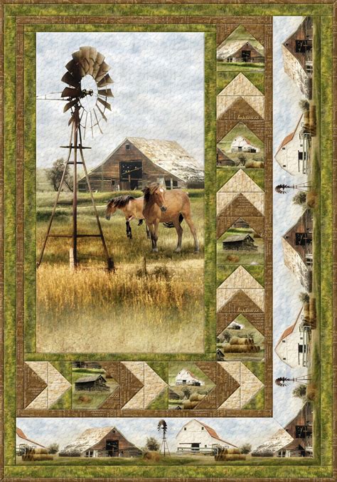 Quilt Kit Greener Pastures 41 X 59 Horses And Etsy In 2022 Wilmington