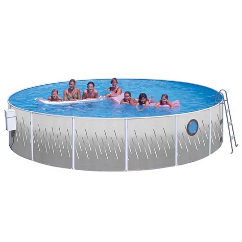 Heritage Pools Seaview Club 15 Ft X 42 In Round Pool Package With Porthole Svc 1542 Jcp The