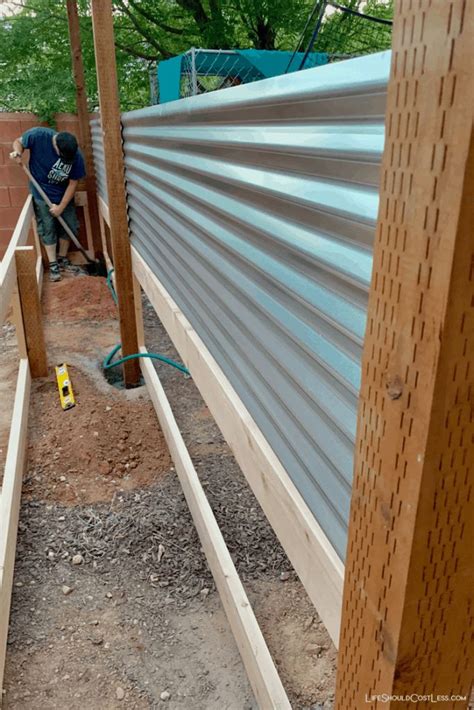 Diy Farmhouse Corrugated Metal Fence And Planter Box Build Corrugated