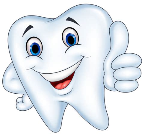 Happy Tooth Cartoon Gesturing Thumbs Up Clip Art Vector Images
