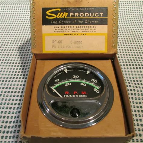Vintage Sun Tachometer Rc 60 Nos 6000 Rpm 30990 Picclick