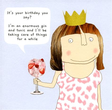 Funny Birthday Card Enormous Gin Take Care Of Things