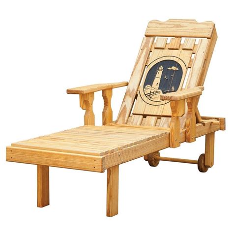 Amish Pine Patio Chaise Lounge With Choice Of Carved Inset Patio