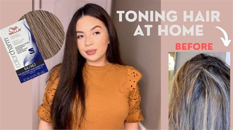 TONING BRASSY HAIR AT HOME WELLA COLOR CHARM YouTube