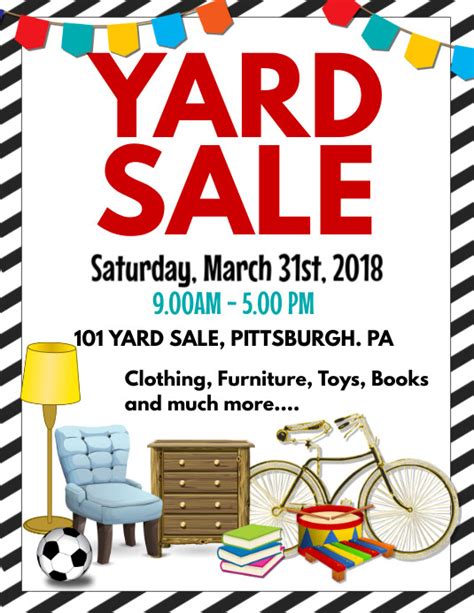 White Yard Sale Flyer Template Postermywall