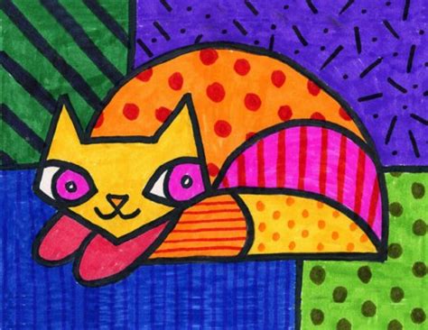 Companion animals are a subject they love everyone, both children and adults. Cat, Romero Britto · Art Projects for Kids