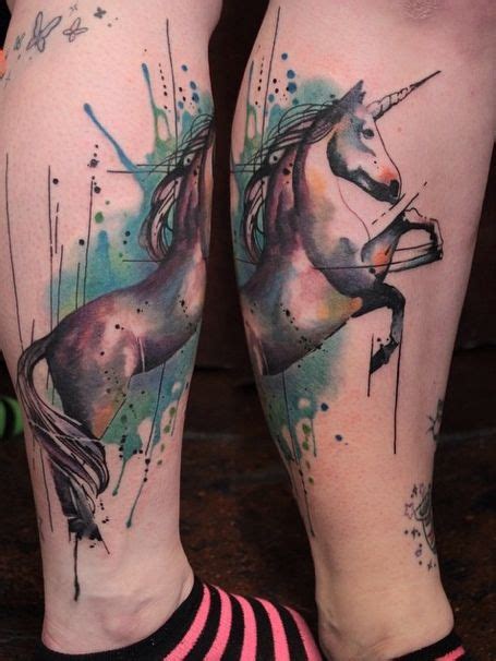 Watercolor Unicorn Tattoo By Gene Coffey At Tattoo Culture Unicorn