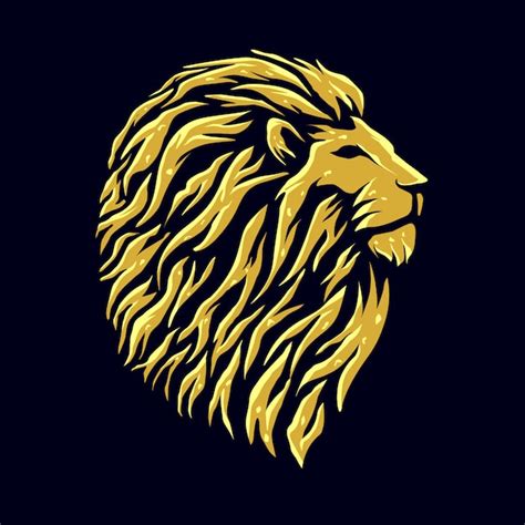 Premium Vector Golden Lion Head Logo Design