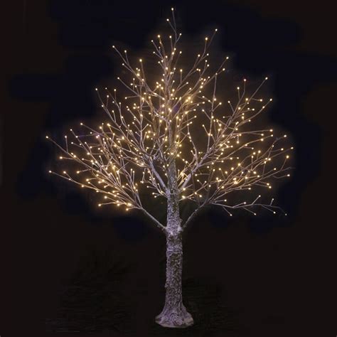 Brown Snowy Twig Tree White Led Lights Indoor Outdoor Decoration