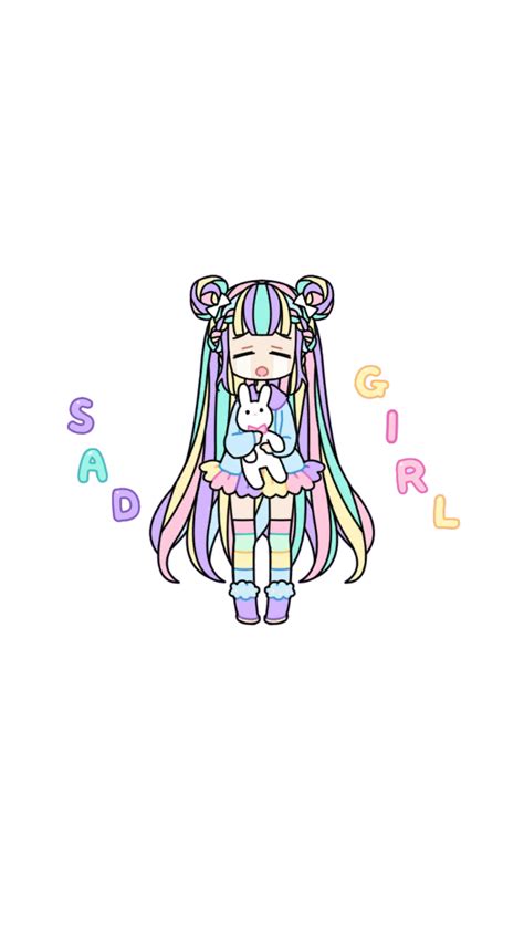 Sad Girl Cartoon Anime Sticker Sticker By Aliengirl8459