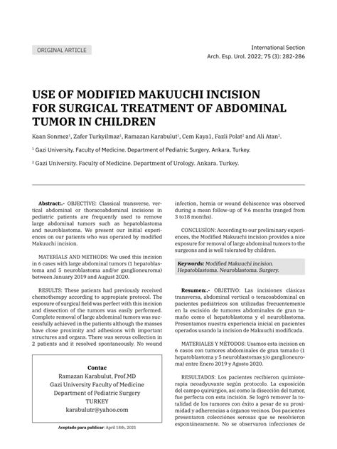 Pdf Use Of Modified Makuuchi Incision For Surgical Treatment Of