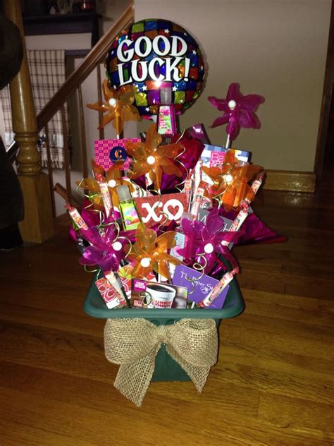 And what will be better than pampering us with a beautiful handmade gifts. A handmade "Good Luck" basket with all Gift Cards, Bath ...
