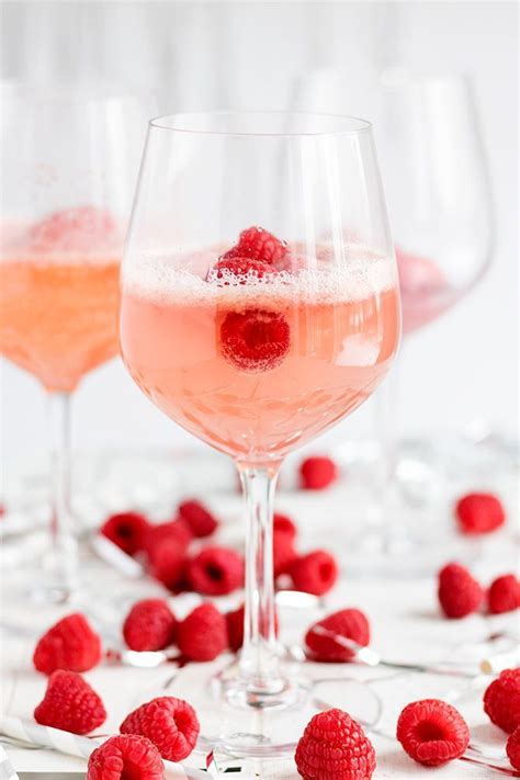Raspberry Sorbet Champagne Sparkling Champagne Poured