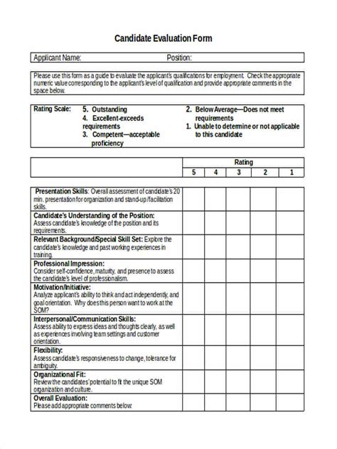 candidate assessment form sample masakaluxiarweddingphotocom