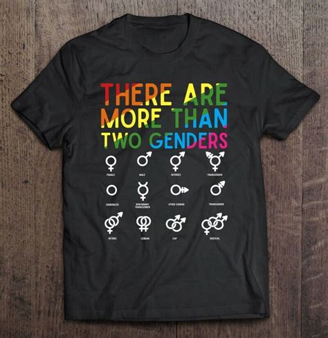 There Are More Than Two Genders Symbols Rainbow Lgbt Flag Unisex T