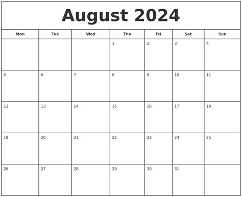 Free August Printable Calendar 2024 Your Ultimate Guide Uw Milwaukee