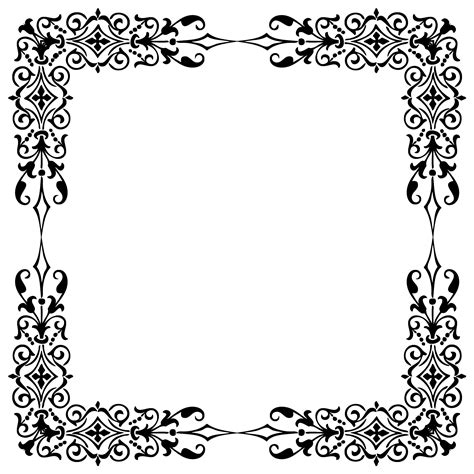 Square Floral Frame Public Domain Vectors