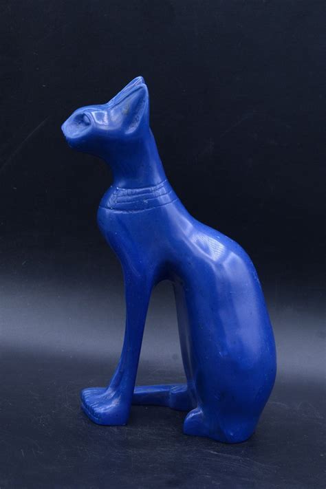 Jahrgang Bastet Göttin ägyptische Katze Statue Blau Etsy