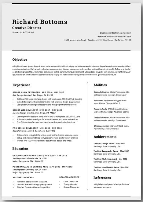 Our editorial collection of free modern resume templates for microsoft word features stylish, crisp and fresh resume designs that are meant to help you command more attention during the 'lavish' 6 seconds your average recruiter gives to your resume. 20 Free resume Word templates to impress your employer ...