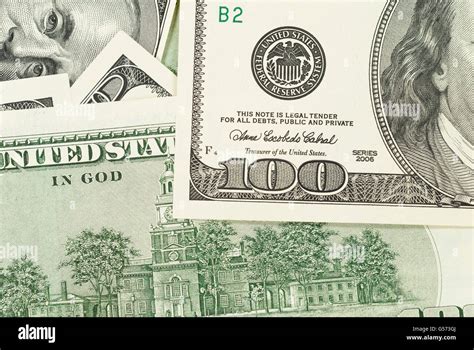 Hundred Dollar Bills Detail Background Horizontal Photograph Stock