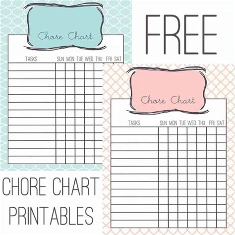 Use with play cash register games for kids; 15 Chore Chart Printable For Kids Of All Ages - Free Download