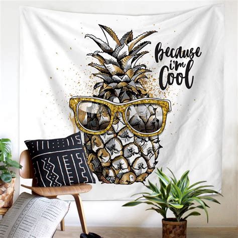 Hand drawn tropical alocasia home plants. Aliexpress.com : Buy Nordic Pineapple Tapestry Tropical ...