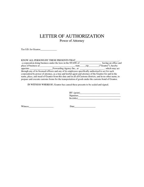 Free Power Of Authorization Letter Sample Examples Power Of