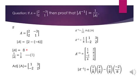 3.1 das l¨osen von linearen gleichungssystemen. proof that |A^(−1) |=1/|A| | Linear algebra - YouTube