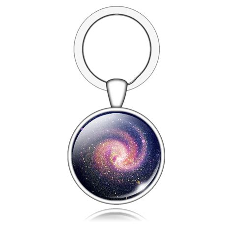 OMGALA Vintage Galaxy Statement Keychain Charms Nebula Space Glass