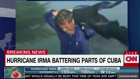 It Felt Like A Jet Engine Tv Reporter Battered By Hurricane Irma And