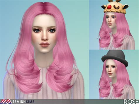 The Sims Resource Rose Hair 43