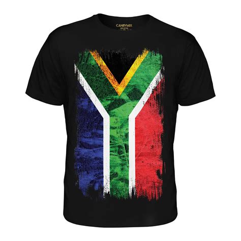 South Africa Grunge Flag Mens T Shirt Tee Top Suid Afrika Football
