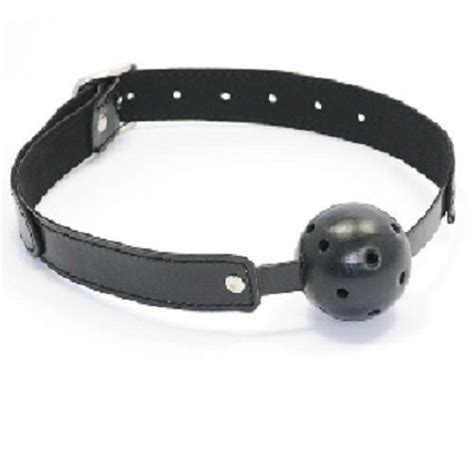 Black Leather Hollow Gagged Mouth Ball Gag Bdsm Sex Party Toys 684191989476 Ebay