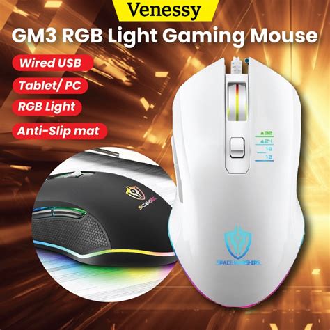 Shipadoo Gm3 Mechanical Gaming Mouse 3200dpi 6 Buttons Led Breathing