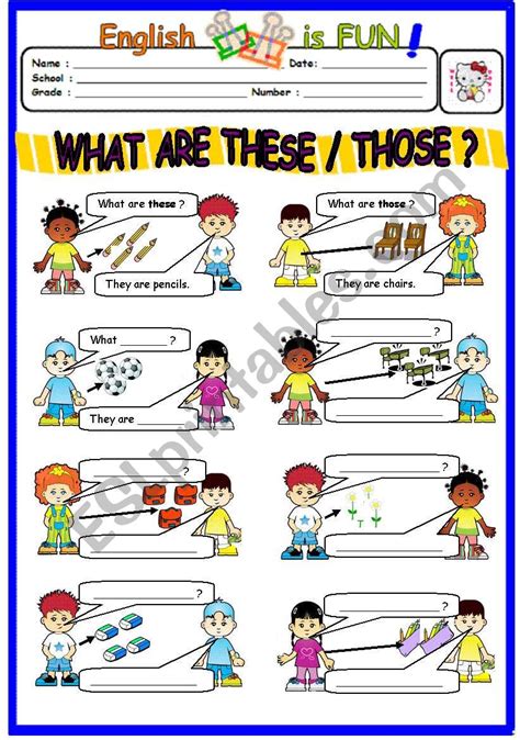 WHAT ARE THESE / THOSE ? - ESL worksheet by bburcu
